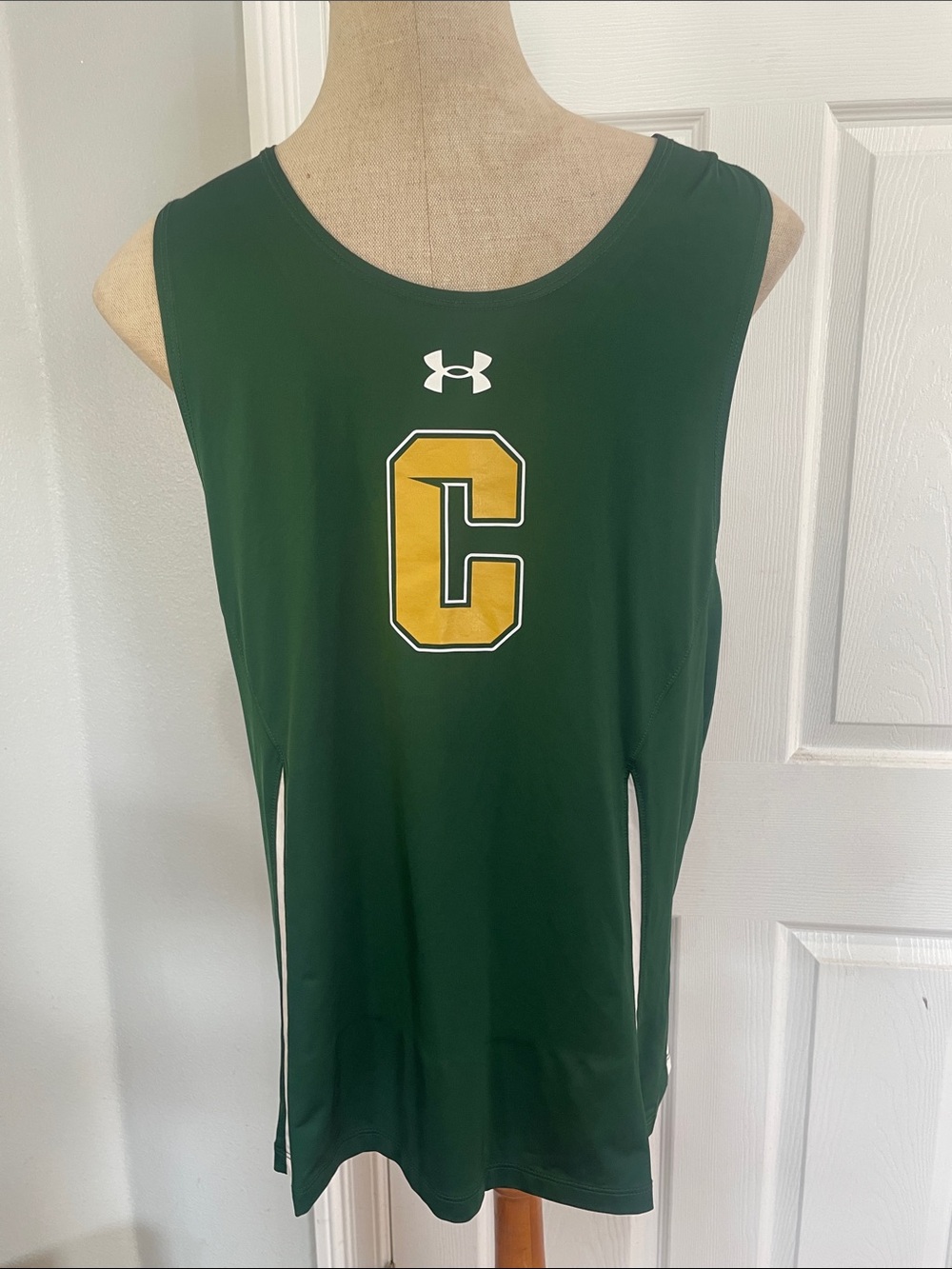 Under Armour Green Athletic Tank performance sleeveless top yellow C mens size L